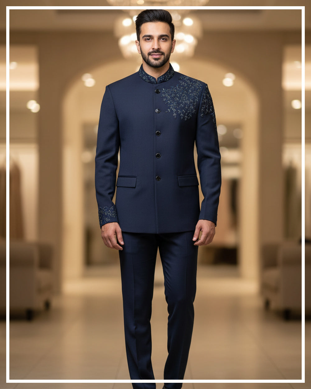 Jodhpuri Suit (Navy Blue)