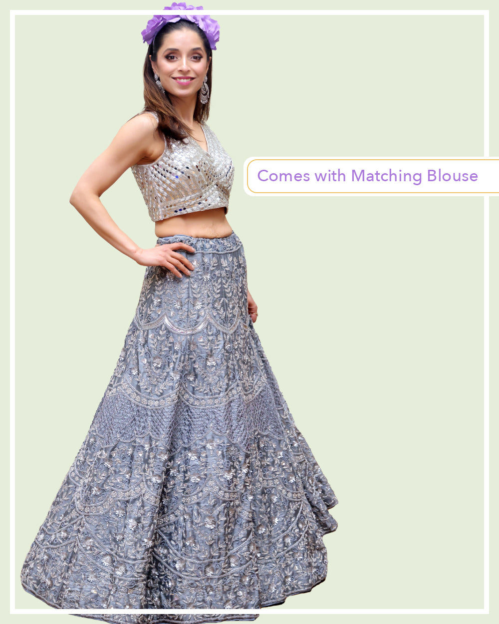 Silver Designer Lehenga