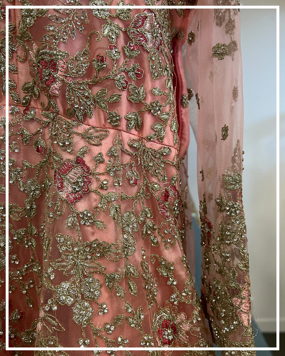 Pink Embroidered Festive Maxi Dress