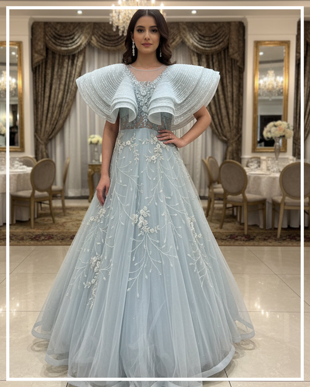 Lumière Ice Blue Couture Gown