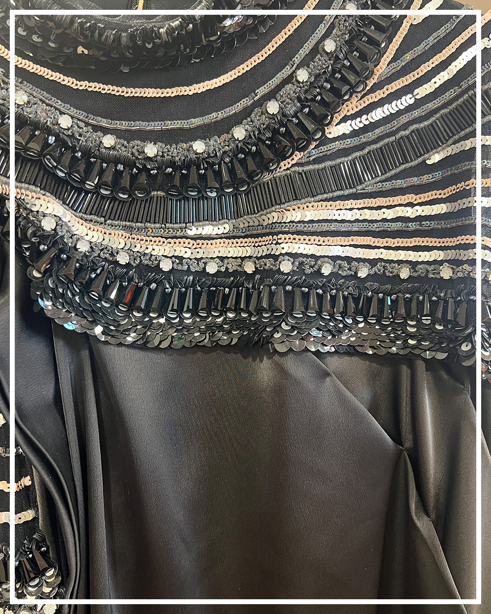 Noir Eclipse Embellished Evening Gown