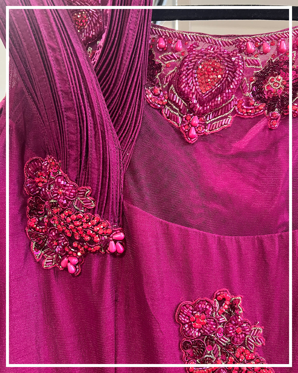 Ruby Plum Embellished Layered Gown