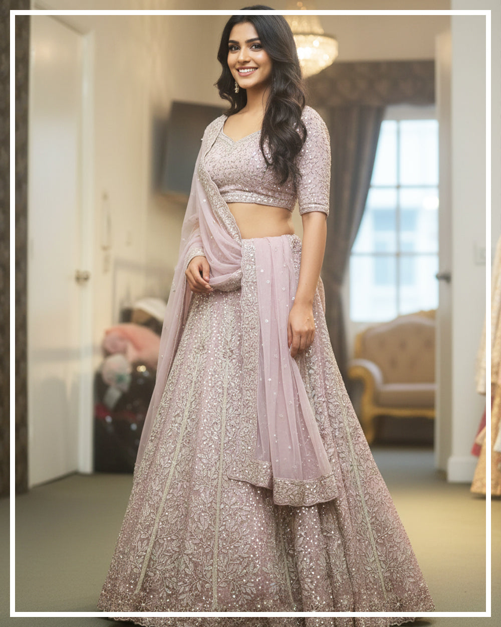 Lavender Sparkle Glam Lehenga