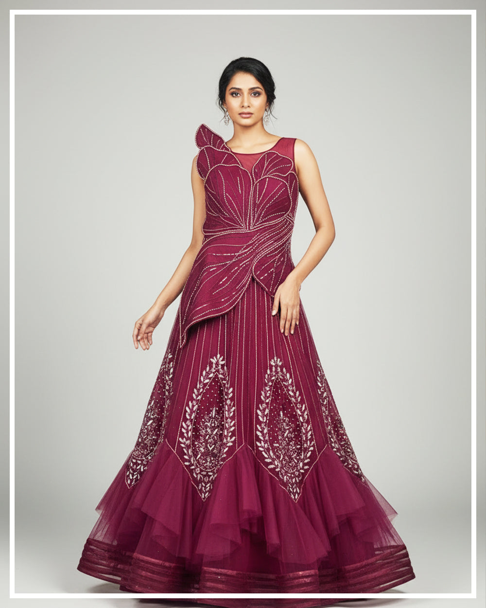 Plum Petal Drama Gown