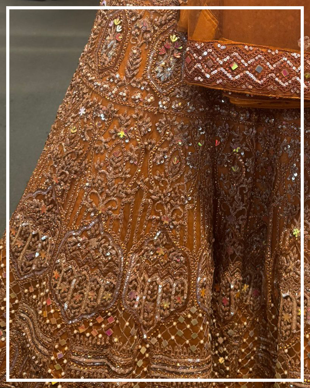 Rust Gold Lehenga