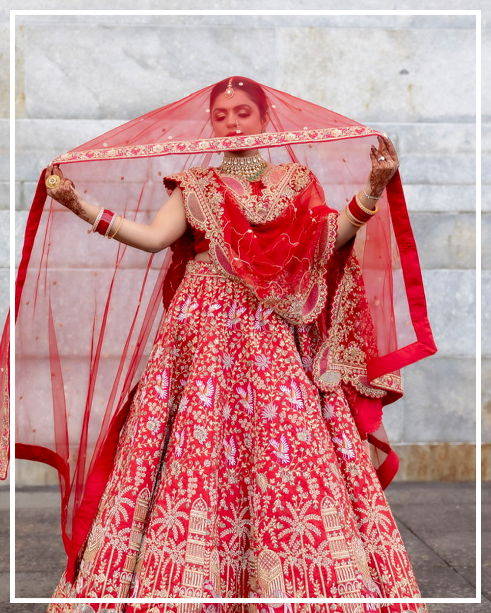 Royal Heritage Red Bridal Lehenga