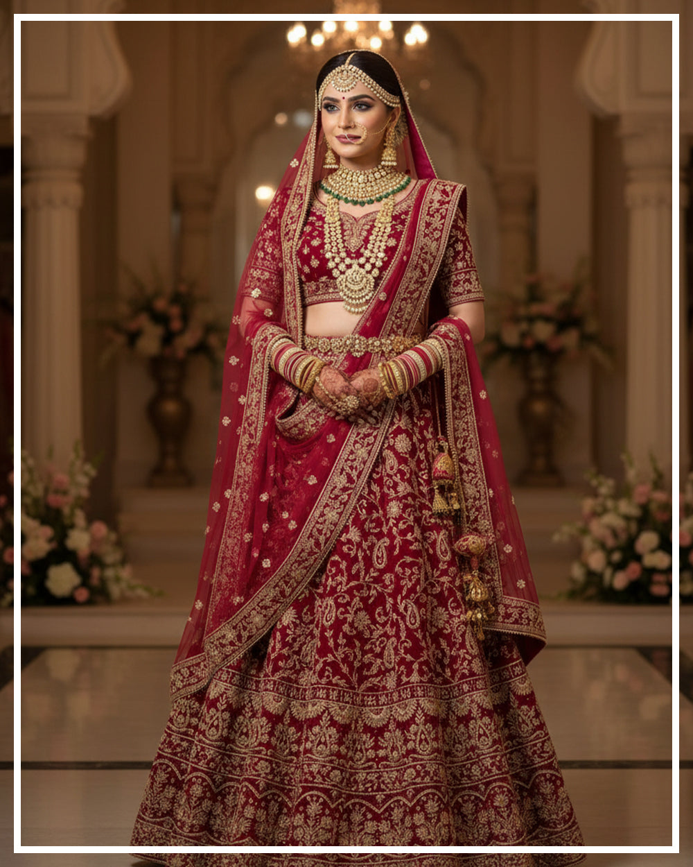 Deep Pink Zardosi Bridal Lehenga – Full Handwork Heritage Masterpiece