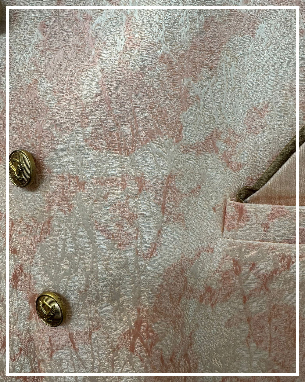 Peach Gold Textured Sherwani