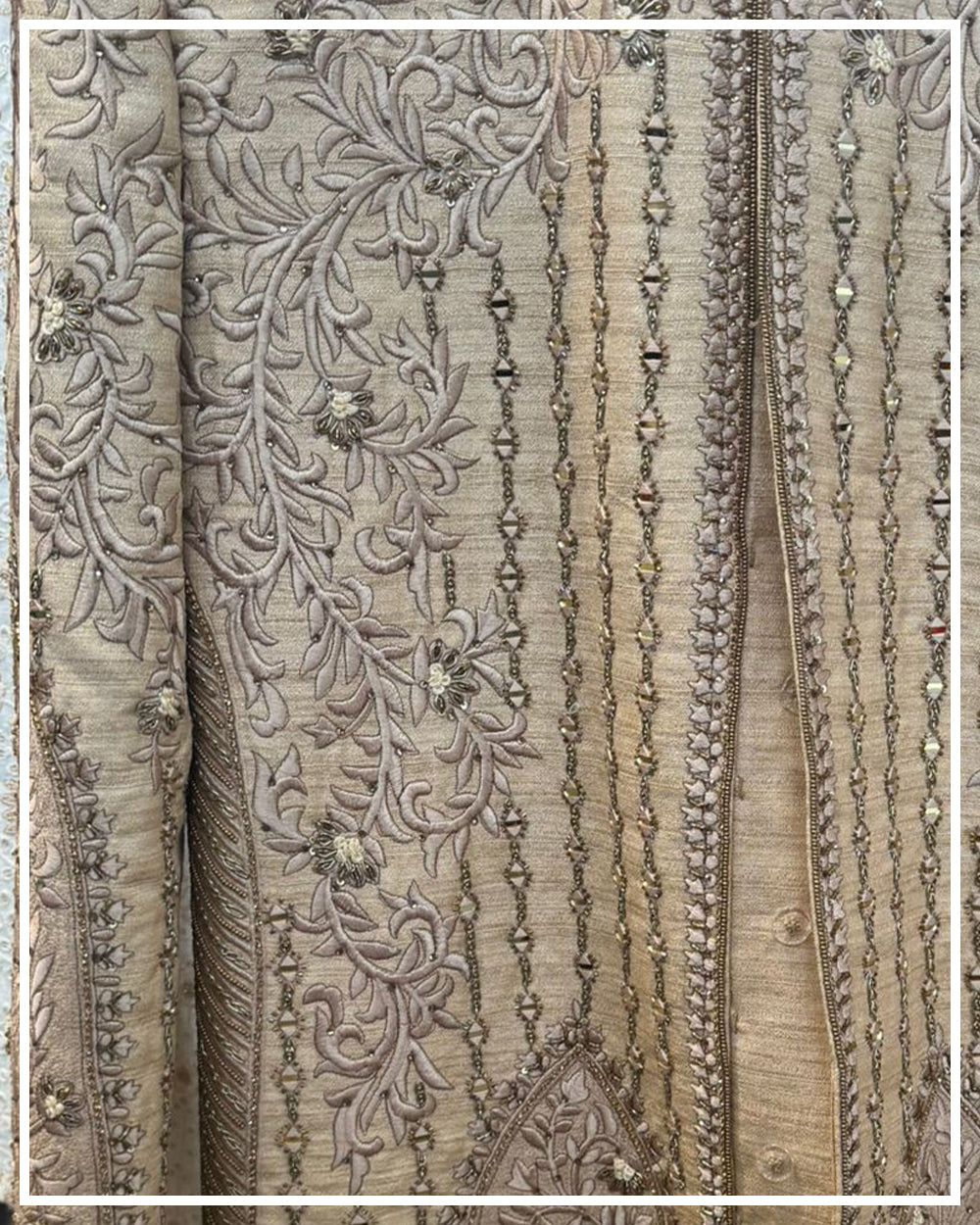 Champagne Gold Heavy Hand Embroidered Sherwani