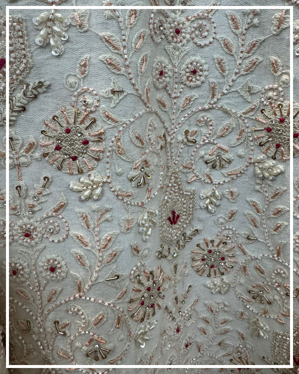 Ivory Peach Heavy Embroidered Sherwani