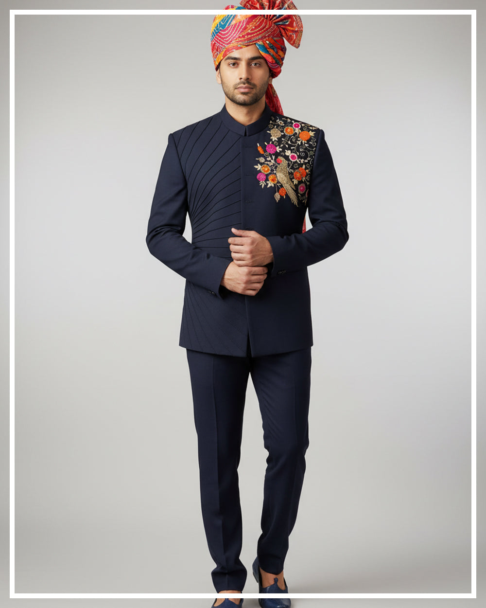 Royal Prince Jodhpuri Suit (Navy Blue)