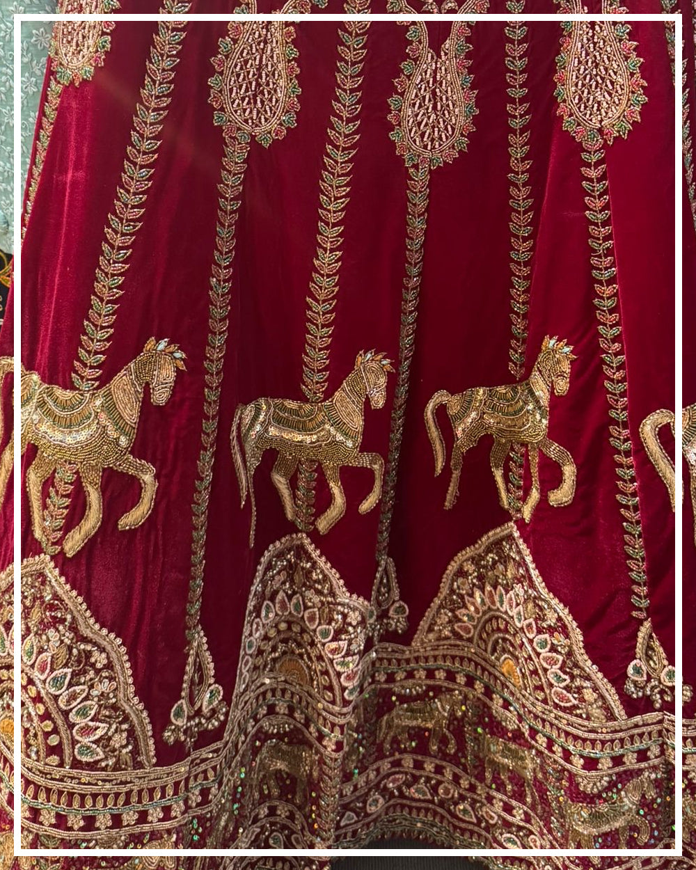 Royal Red Bridal Lehenga with Intricate Hand Embroidery