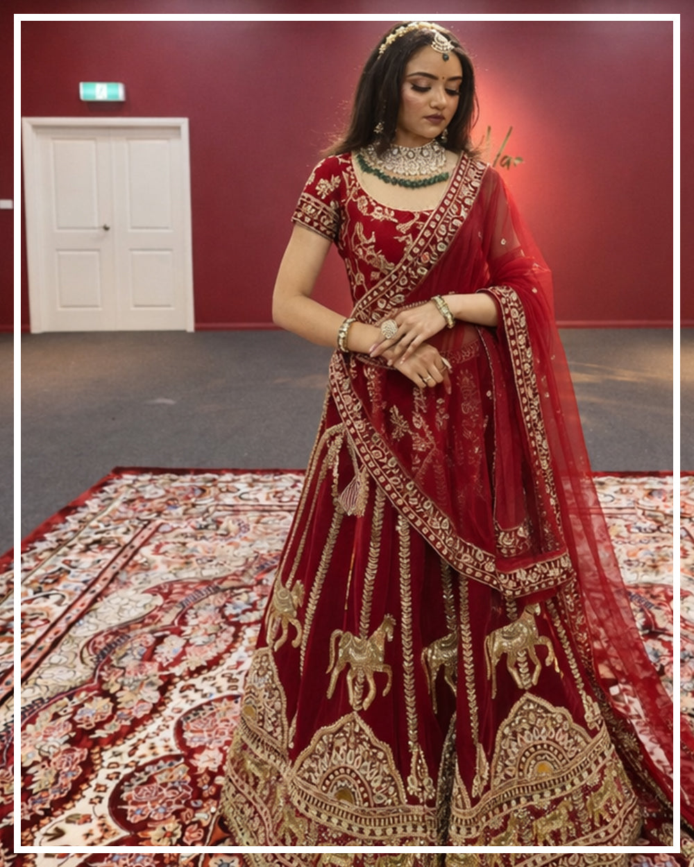 Royal Red Bridal Lehenga with Intricate Hand Embroidery