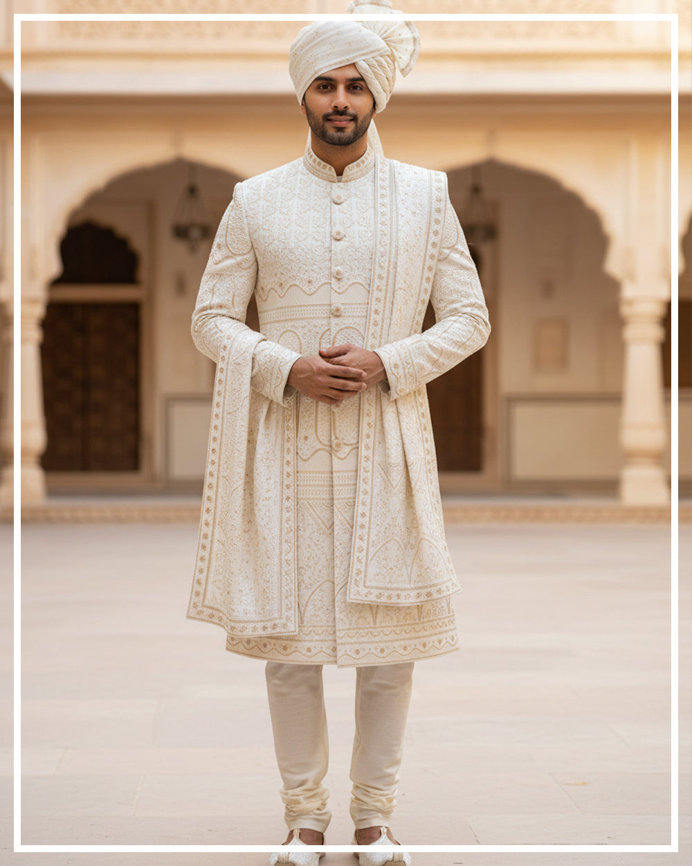 Ivory Regal Heritage Sherwani Set