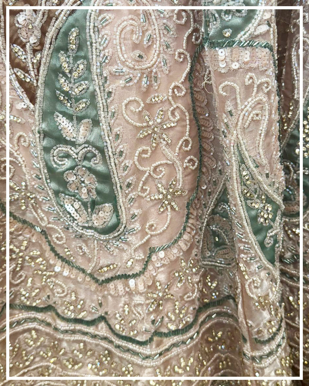 Blush Sage Royale Paisley Embroidered Lehenga