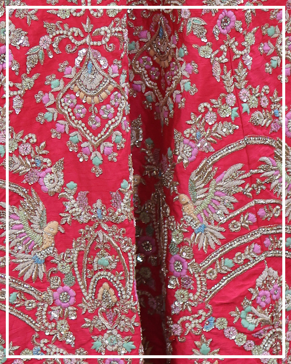 Hot Pink Bridal Lehenga - Handwork