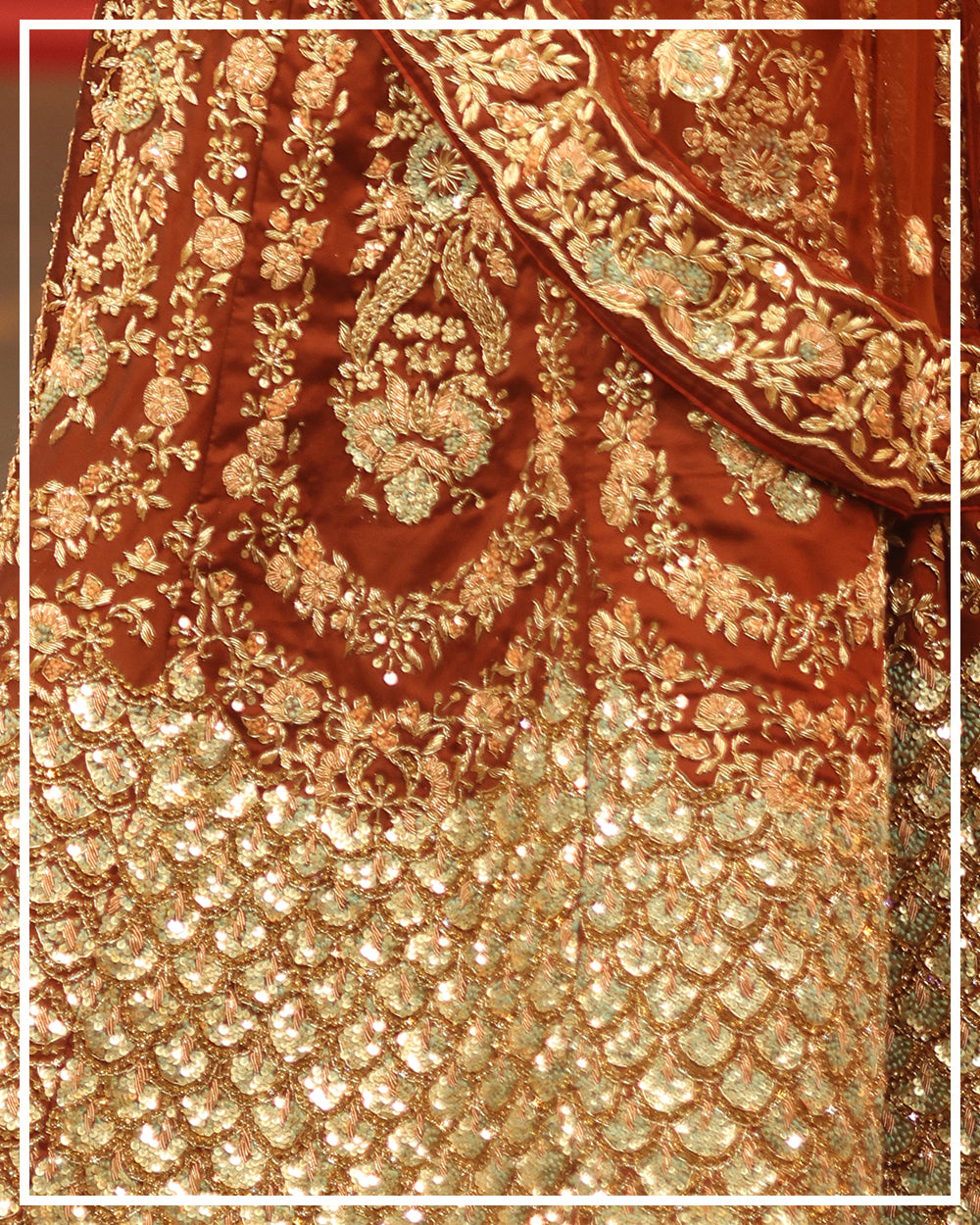 Brown Handwork Lehenga